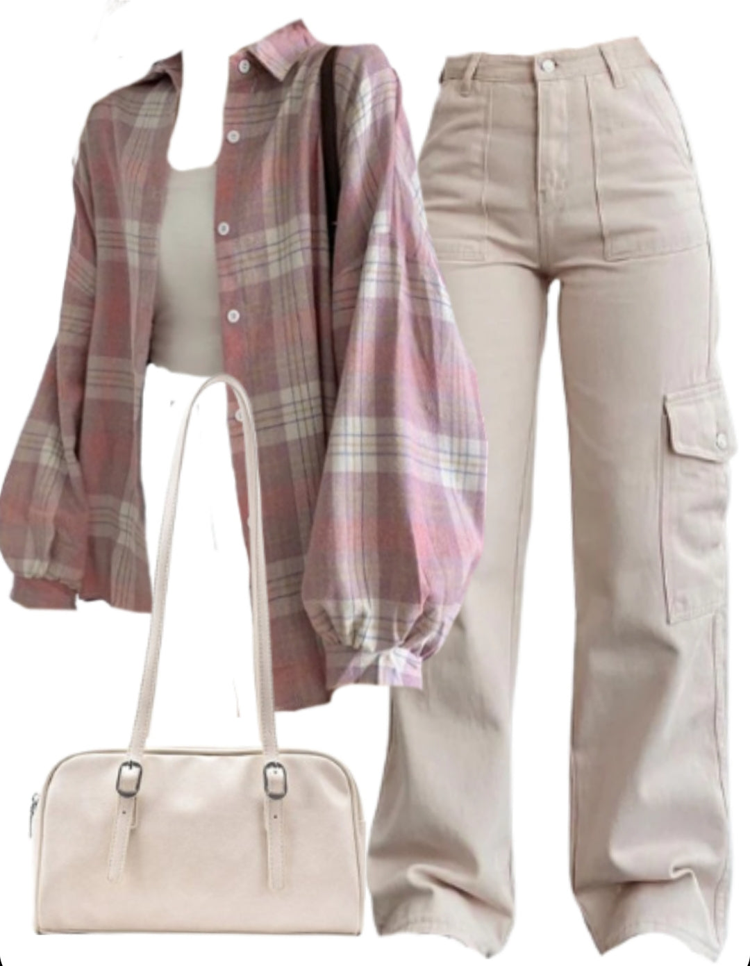 OOTD: Loose Blouse + Cargo Pants + Pu Leather Shoulder Bag
