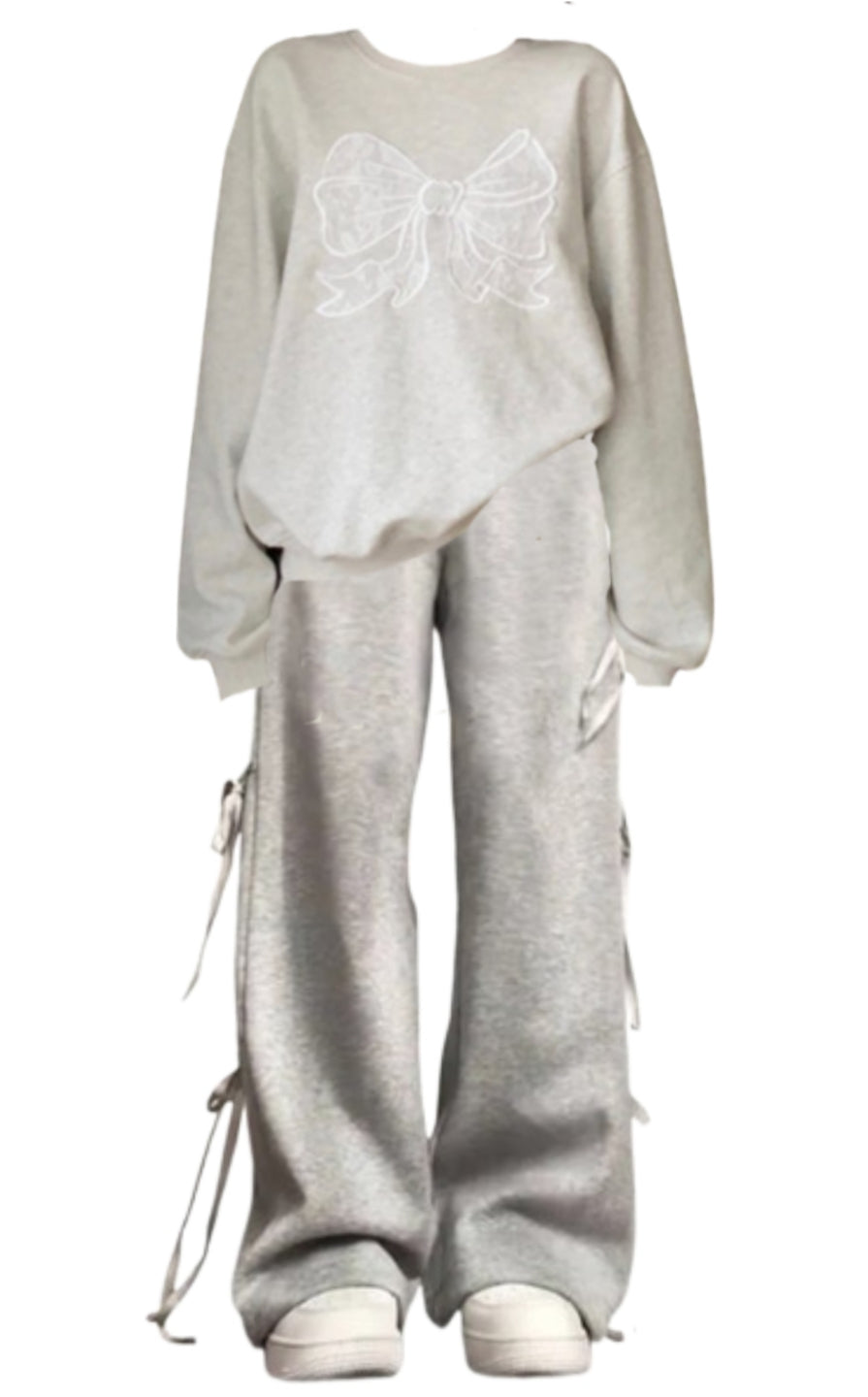 OOTD: Bow Pullover Sweatshirt + Street Side Bow Tie Sweatpants