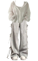 OOTD: Sunscreen Hooded Zip Up Jacket + Street Side Bow Tie Sweatpants