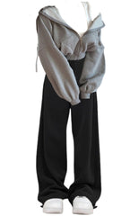 OOTD: Zip Up Cropped Hoodie + Baggy Sweatpants