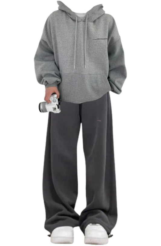 OOTD: Oversized Pullover Hoodie + Vintage Solid Color Baggy Sweatpants
