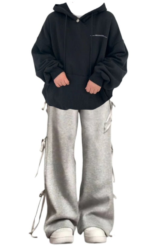 OOTD: Moon Print Pullover Hoodie + Street Side Bow Tie Sweatpants