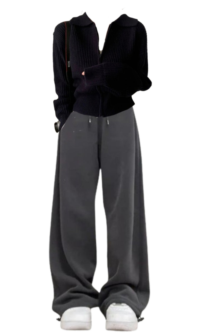 OOTD: Versatile Cardigan + Vintage Solid Color Baggy Sweatpants