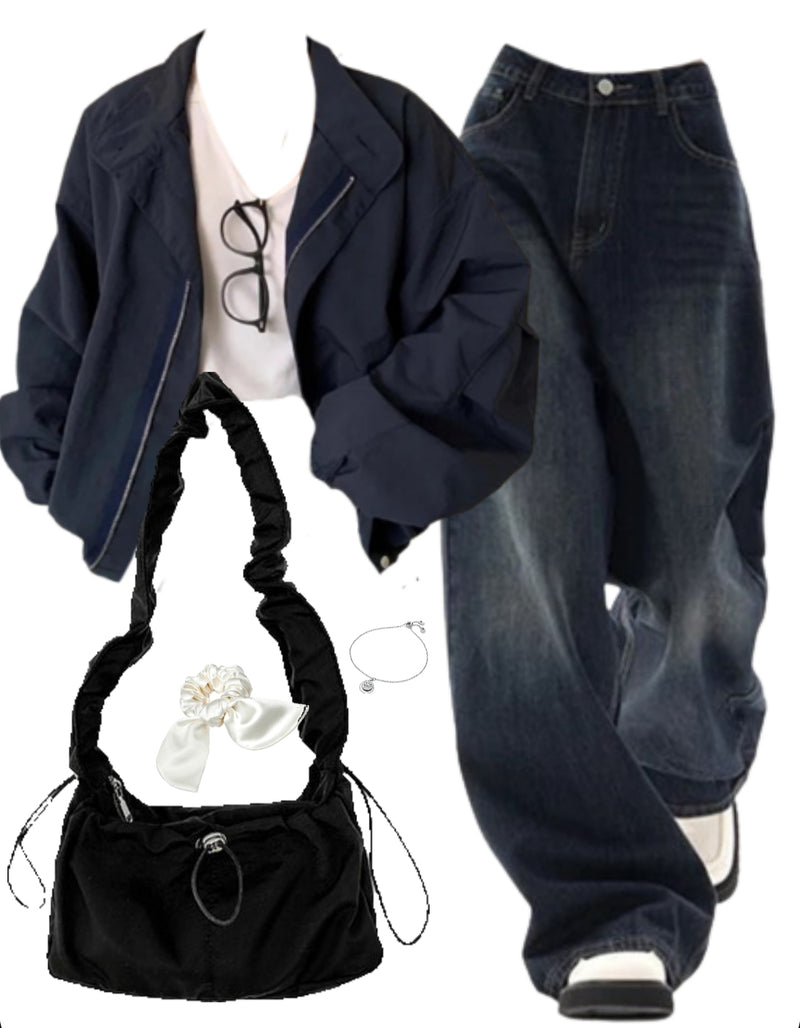 OOTD: Oversized Jacket + Vintage Boyfriend Jeans + Shoulder Bag