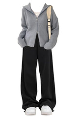 OOTD: Zip Up Cardigan + Vintage Baggy Sweatpants - fairypeony