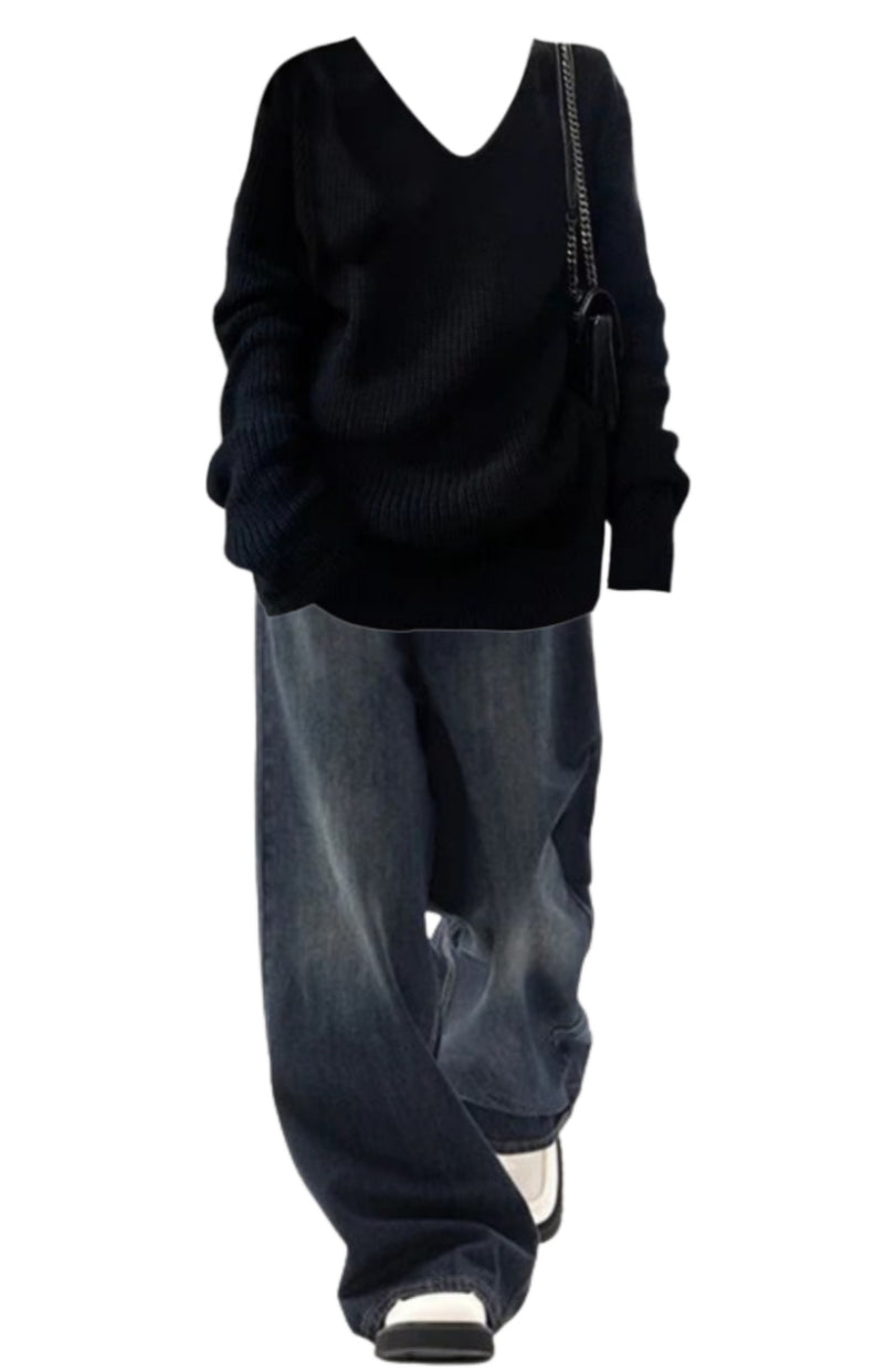 OOTD: Vintage Oversized Loose Sweater + Vintage Boyfriend Jeans