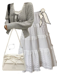 OOTD: Front Tie Cardigan + Maxi Skirt + Shoulder Bag