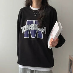Vintage Logo Print Round Neck Sweatshirt
