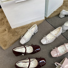 Aesthetic Mary Jane Medium Heel Shoes - fairypeony