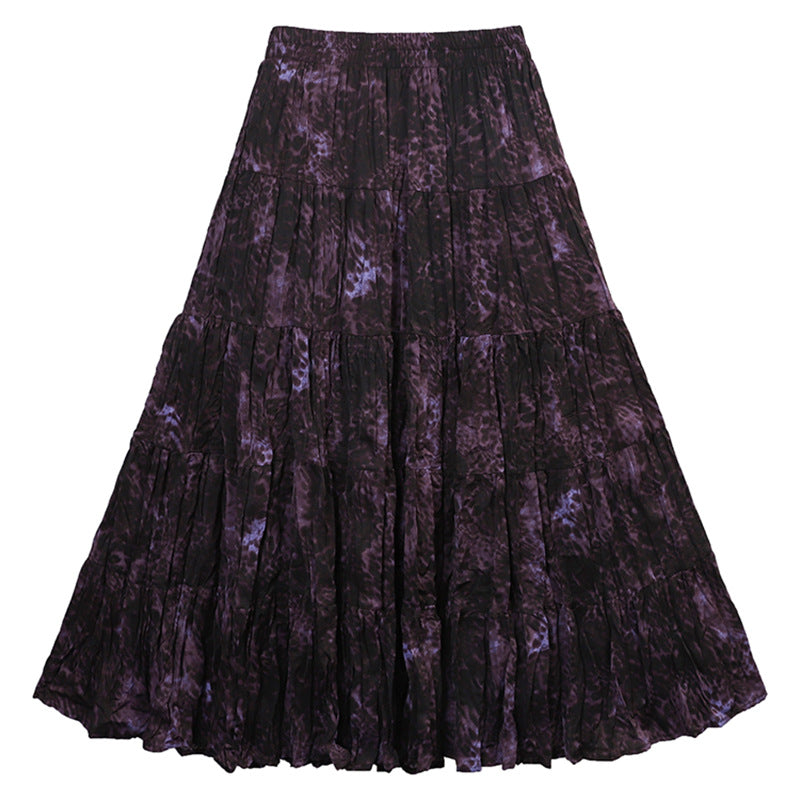 Casual Floral Umbrella Maxi Skirt - fairypeony