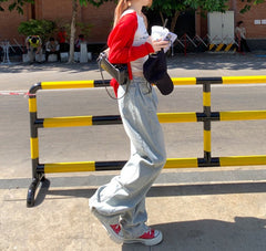 Vintage Blue Wash Straight Leg Boyfriend Jeans