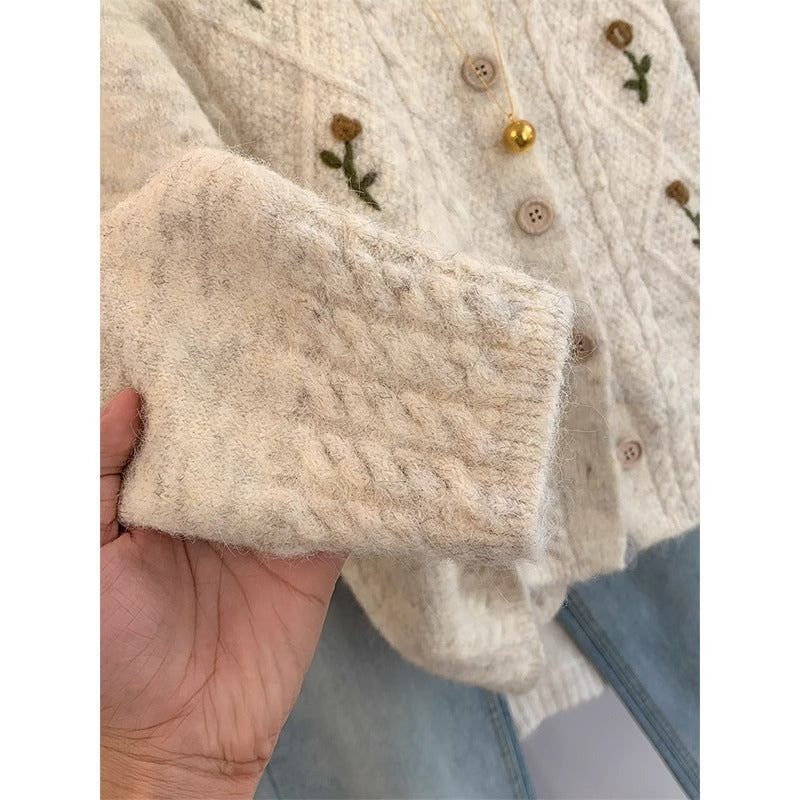 Aesthetic Floral Design Cardigan - fairypeony