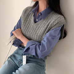 Vintage Striped Slim Long Sleeve Blouse