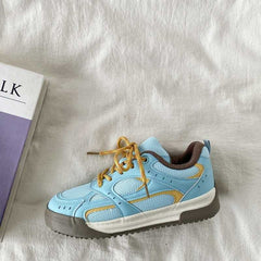 Aesthetic Color Block Platform Sneakers