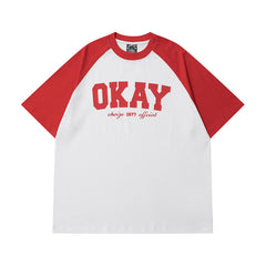 Vintage Letter Print Raglan Oversized T-shirt - fairypeony