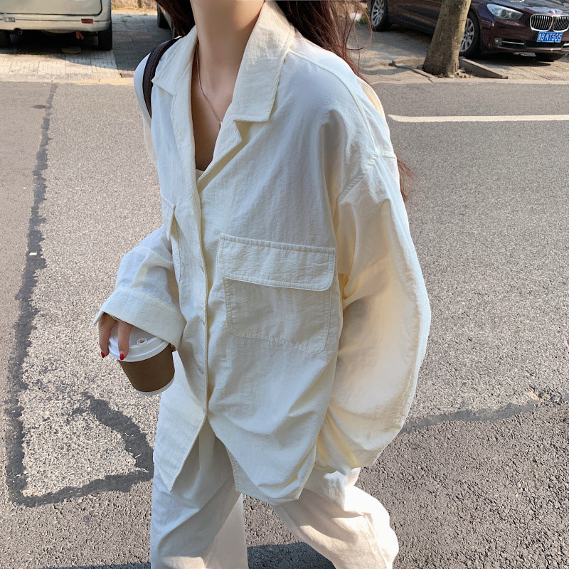 Vintage Solid Color Long Sleeve Blouse