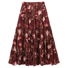Casual Floral Umbrella Maxi Skirt - fairypeony