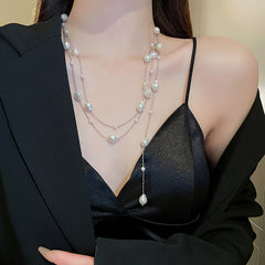 Irregular Long Pearl Necklace