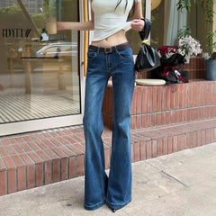 Womens Retro Flared Stretch Jeans