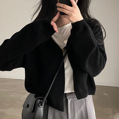 Solid Color Casual Oversized Cardigan