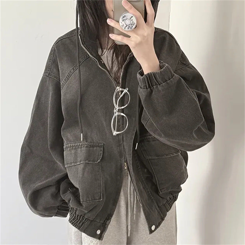 Hooded Patchwork Denim Jacket