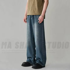 Womens High Waist Wide Leg Denim Pants