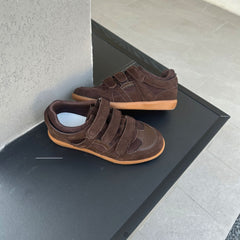 Genuine Leather Retro Velcro Training Shoes