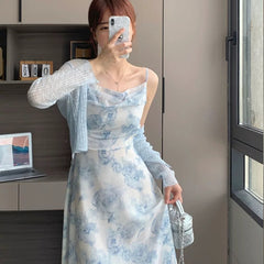 Chiffon floral slip dress - fairypeony