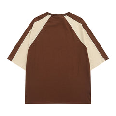 Raglan Short Sleeve Patchwork T-shirt