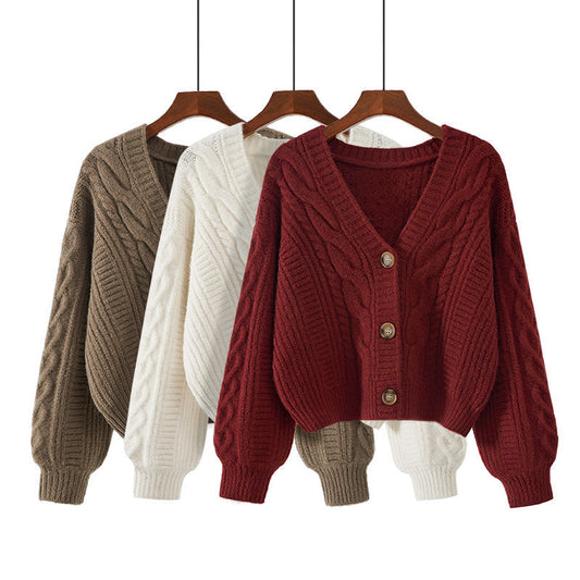 Womens Loose Fit Cardigan Sweater - fairypeony