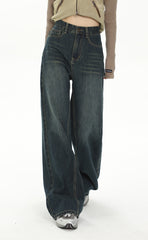 Vintage Washed High Waist Wide Leg Jeans