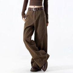 Vintage Straight Wide-Leg Trousers