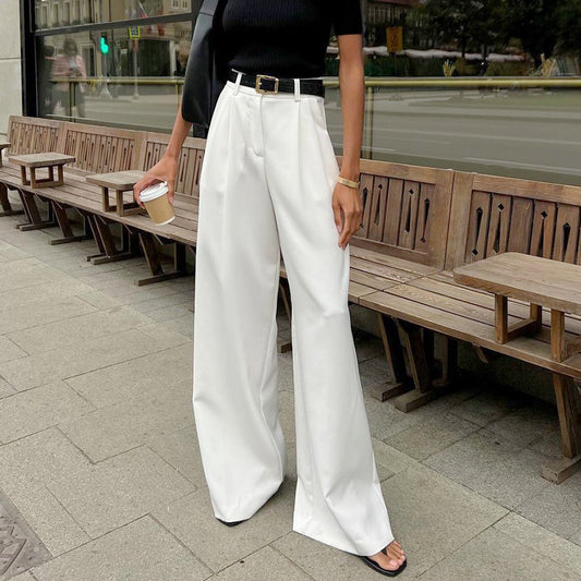 White High Rise Tailored Pants