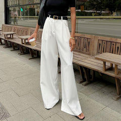 White High Rise Tailored Pants