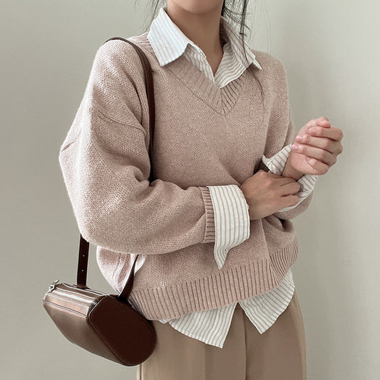 V-Neck Pullover Dark Academia Sweater