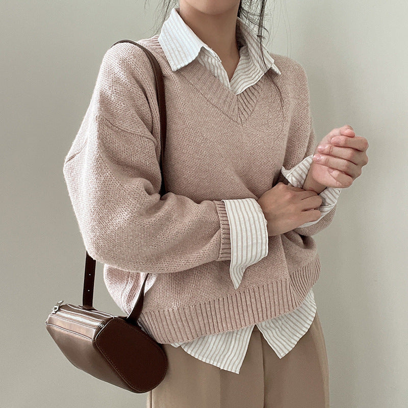 V-Neck Pullover Dark Academia Sweater