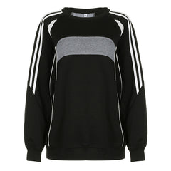 Preppy Contrast Color Splice Sweatshirt - fairypeony