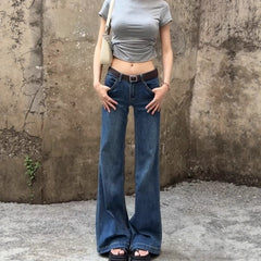 Womens Retro Flared Stretch Jeans