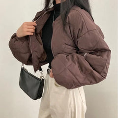 Vintage Irregular Design Bomber Jacket - fairypeony