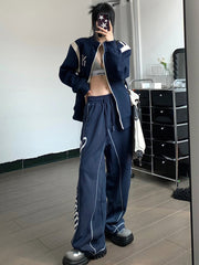 Patchwork Jacket Tracksuit Set - fairypeony