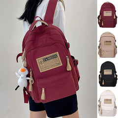 Solid Color Multi pocket Backpack