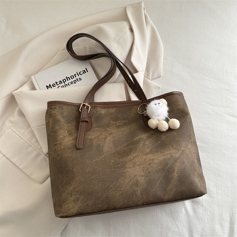 Aesthetic Pendant Pu Leather Tote Bag - fairypeony