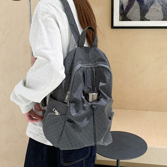 Polka Dot Waterproof Nylon Backpack with Air Cushion Straps