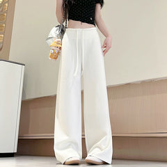 Womens High-Waisted Wide-Leg Sweatpants