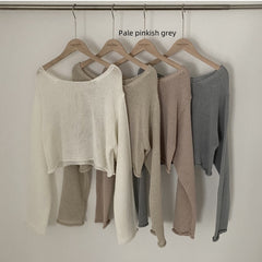 Solid Color Thin Knitted Top