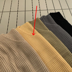 V-Neck Solid Color Loose Sweater
