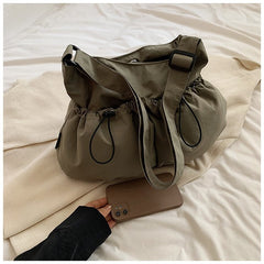 Solid Color Stitching Shoulder Bag