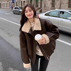 Womens Retro Leather Jacket