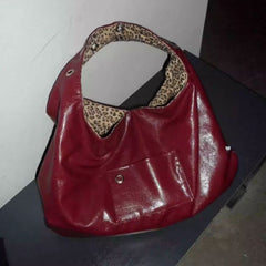 Leopard Print Reversible Tote Bag Large Capacity PU Handbag