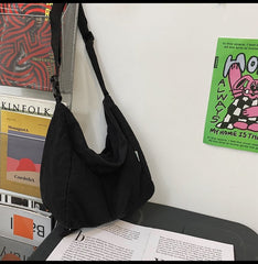 Washed Large Canvas Crossbody Bag - fairypeony